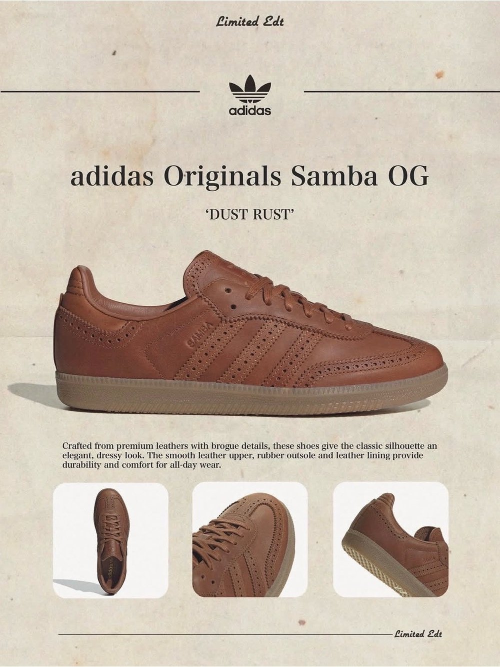 🍂 Adidas Samba Brogue leather sneakers
